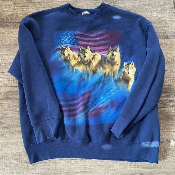 Vintage American Wolf Sweatshirt Size XL - Picture 1 of 13
